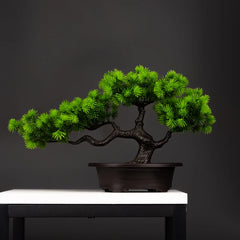 27cm Artificial Pine Plants Bonsai Fake Tree Ornaments Plastic Plants Landscape Simulation Tree for Home Room Desktop Decoration - mysticpandora