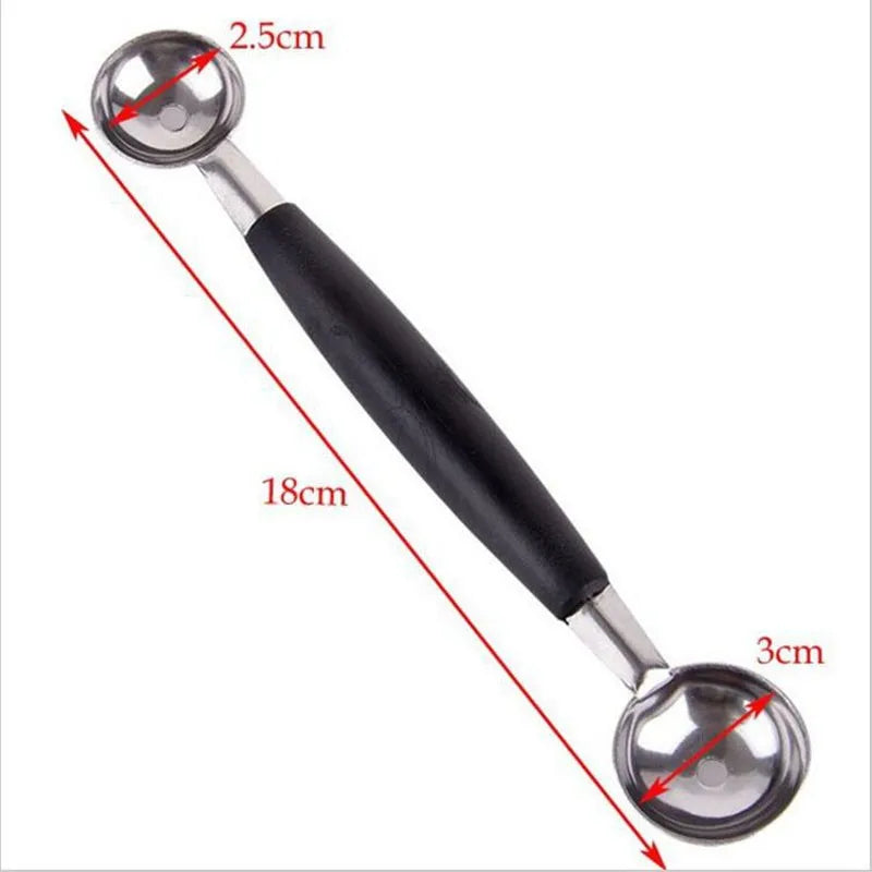 Melon watermelon Ball Scoop Fruit Spoon Ice Cream Sorbet Stainless Steel Double-end Cooking Tool Kitchen Accessories Gadgets - mysticpandora