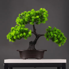 27cm Artificial Pine Plants Bonsai Fake Tree Ornaments Plastic Plants Landscape Simulation Tree for Home Room Desktop Decoration - mysticpandora