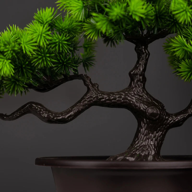 27cm Artificial Pine Plants Bonsai Fake Tree Ornaments Plastic Plants Landscape Simulation Tree for Home Room Desktop Decoration - mysticpandora