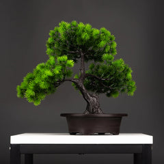 27cm Artificial Pine Plants Bonsai Fake Tree Ornaments Plastic Plants Landscape Simulation Tree for Home Room Desktop Decoration - mysticpandora