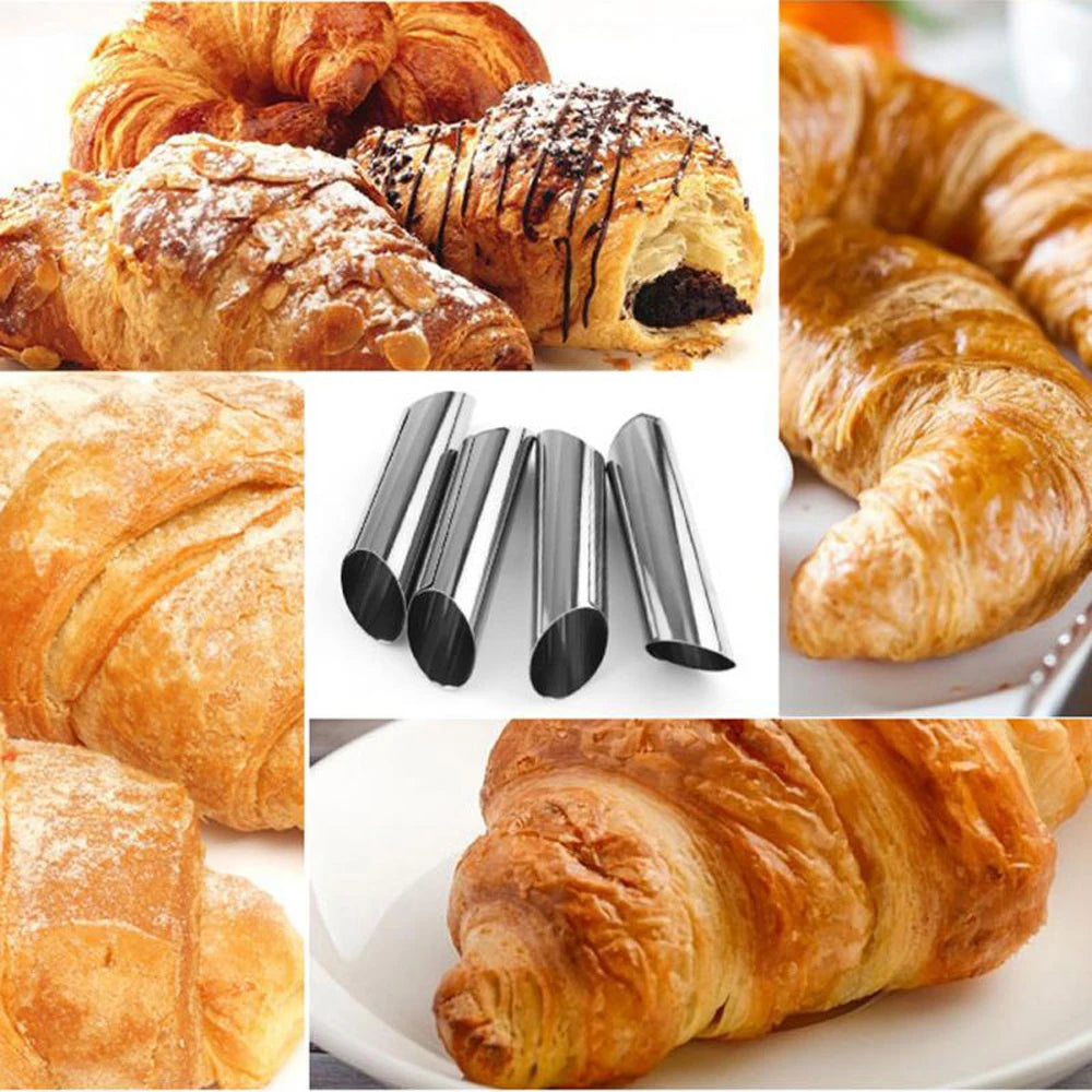 6/12/24pcs Kitchen Stainless Steel Baking Cones Horn Pastry Roll Cake Mold Spiral Baked Croissants Tubes Cookie Dessert Tool ZXH - mysticpandora