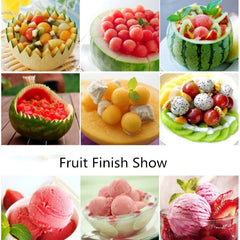Melon watermelon Ball Scoop Fruit Spoon Ice Cream Sorbet Stainless Steel Double-end Cooking Tool Kitchen Accessories Gadgets - mysticpandora
