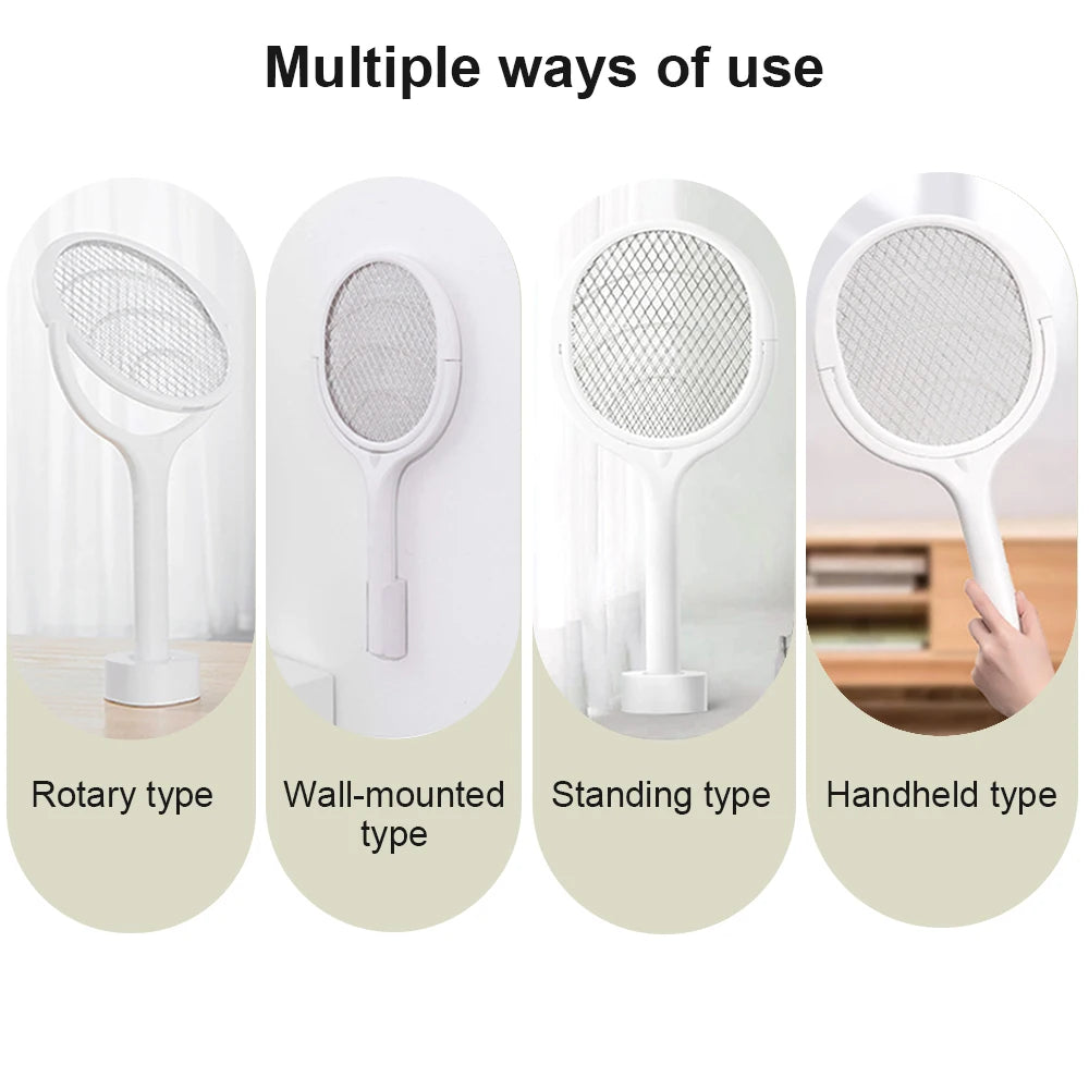 3500V 5in1 Mosquito Killer Lamp Multicunctional Angle Adjustable Bug Zapper Electric USB Rechargeable Mosquito Fly Bat Swatter - mysticpandora