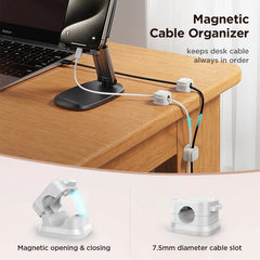 3/6 Pcs Magnetic Cable Clip Cord Holder Adhesive Wire Holder Keeper Organizer for Home Office Under Desk Cable Management - mysticpandora