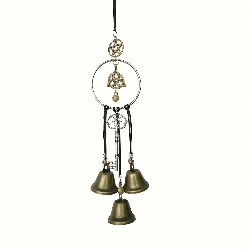 1pc witch bell doorknob hanging decorative wicker wind chime home decoration - mysticpandora