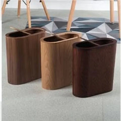 Magnetic Flip Cover Wooden Trash Can Large-capacity with Lid Kitchen Trash Can Solid Wood Paper Basket Kitchen Storage Supplies - mysticpandora