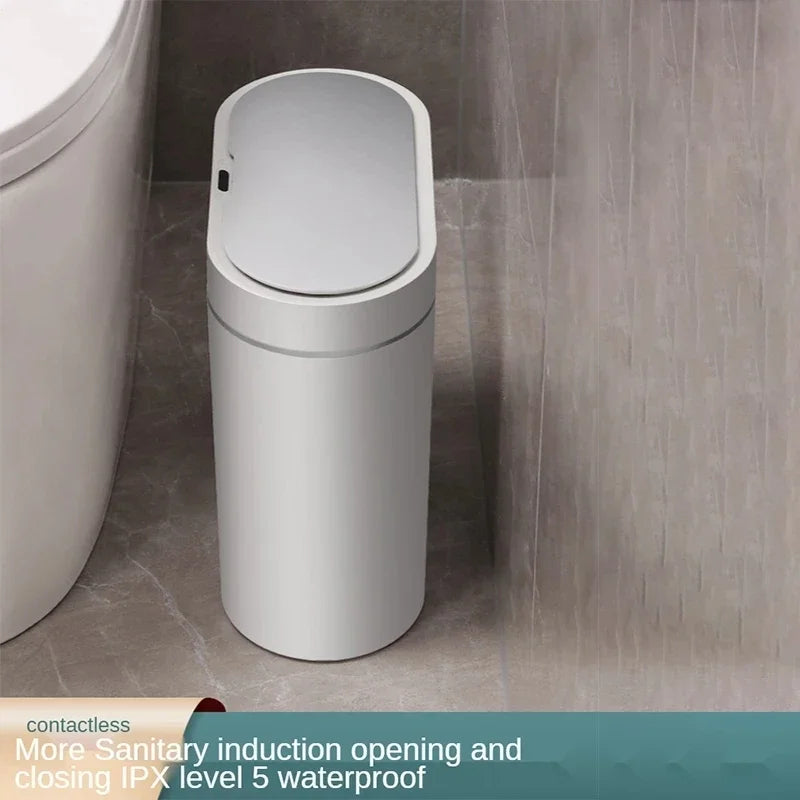 7L Trash Can Smart Sensor Trash Can Automatic Household Electronic Kitchen Trash Bin Toilet Waterproof Narrow Seam Sensor Bin - mysticpandora