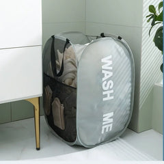Durable Folding Simple Laundry Basket Large Washable Clothes Toy Storage Organizer Fashion Mesh Breathable Bathroom Accessories - mysticpandora