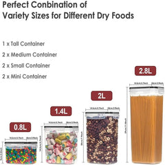 Kitchen 7pcs Food Containers Set BPA Free Plastic Airtight Storage Box With 10stickers and Pen - mysticpandora