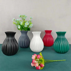 1Pc Decorative Vase Elegant Fine Workmanship Flower Vase for Home Decoration Modern Plastic Flower Pot for Room Ornament Wedding - mysticpandora