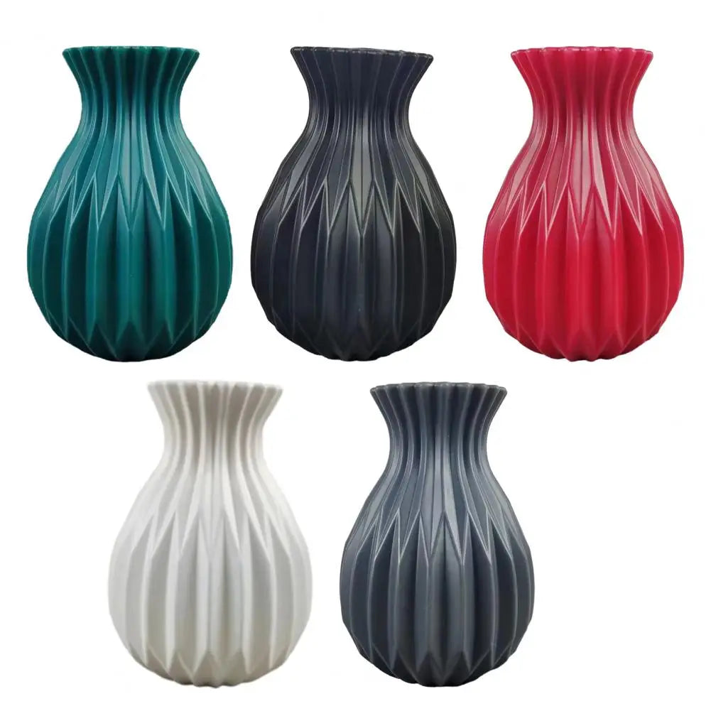 1Pc Decorative Vase Elegant Fine Workmanship Flower Vase for Home Decoration Modern Plastic Flower Pot for Room Ornament Wedding - mysticpandora