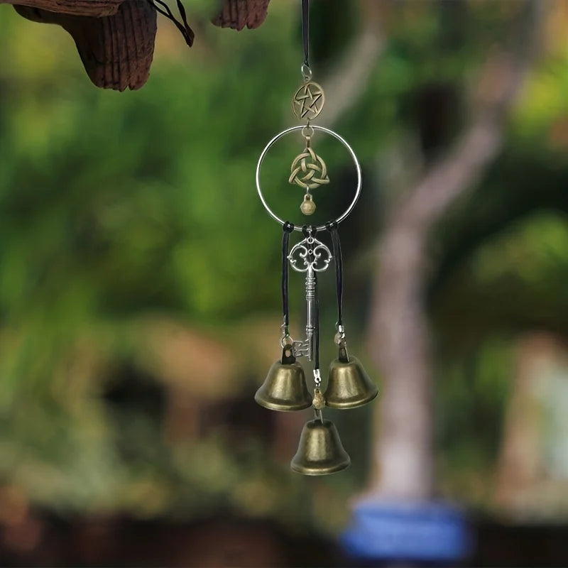 1pc witch bell doorknob hanging decorative wicker wind chime home decoration - mysticpandora