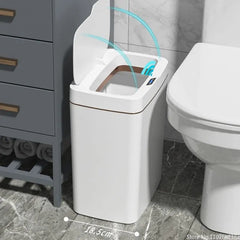 15/18L Smart Sensor Trash Can Garbage Bucket Waterproof Narrow Seam Automatic Trash Bin Wastebasket for Kitchen Toilet Bedroom - mysticpandora