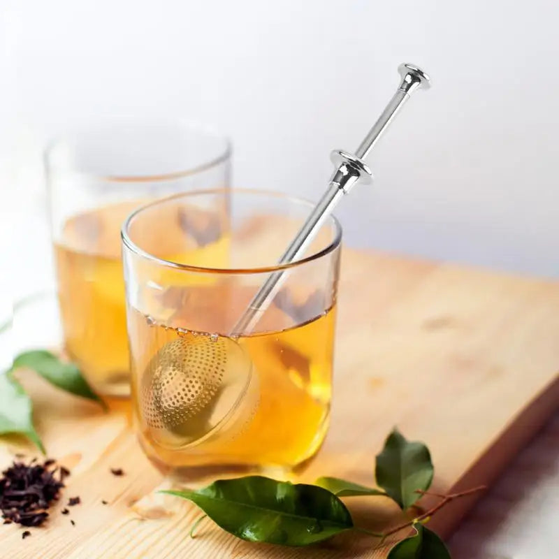 Stainless Steel Tea Infuser Sphere Mesh Tea Strainer Coffee Herb Spice Filter Diffuser Handle Tea Ball Tea Spoon Infuser Filter - mysticpandora