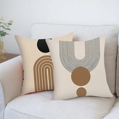 Creative Abstract Line Pattern Cushion Cover Home Decor Pillowcase Sofa Decoration Bird Peach Skin - mysticpandora