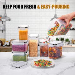 Kitchen 7pcs Food Containers Set BPA Free Plastic Airtight Storage Box With 10stickers and Pen - mysticpandora