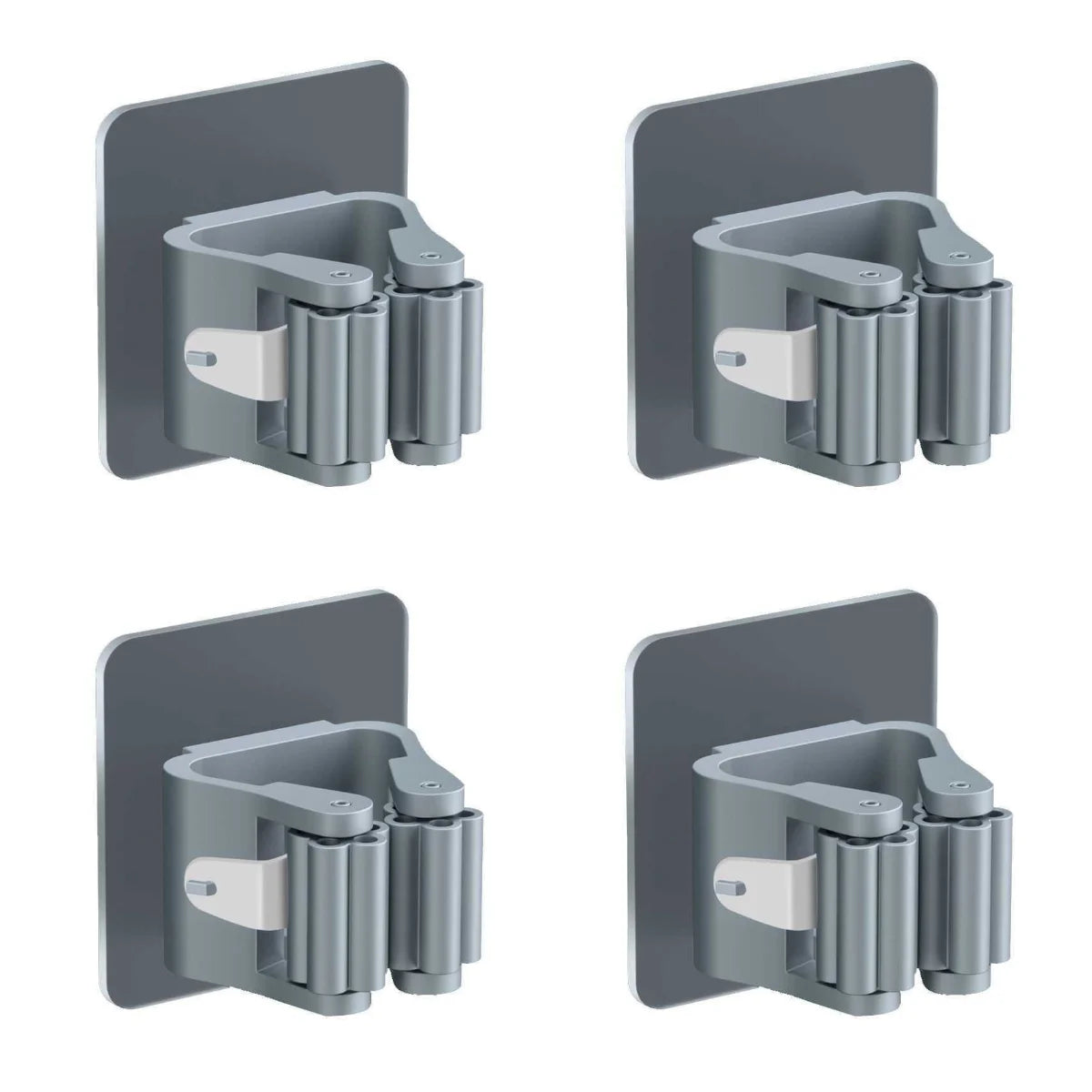 2/4PCS Home Storage Rack Bathroom Suction Hanging Pipe Traceless Hooks Wall Mounted Mop Organizer Holder Waterproof Broom Hanger - mysticpandora