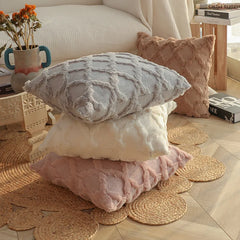 Soft Plush Short Cushion Cover Decorative Pillows Plain Pillowcases 45x45 cm Boho Pillow Cover for Sofa Bedroom Chair Home Decor - mysticpandora