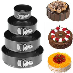 Springform Cake Pan Carbon Steel Non Stick Leakproof Cake Baking Pans with Removable Bottom Round Mold for Home Kitchen Bakery - mysticpandora