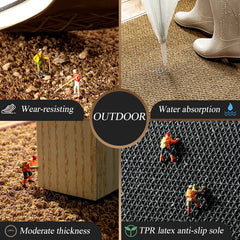 Front Door Mat Indoor And Outdoor Doormat Waterproof Anti-Slip Floor Mat Imitation Coconut Rug Household And Commercial Carpet - mysticpandora