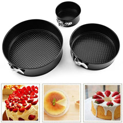 Springform Cake Pan Carbon Steel Non Stick Leakproof Cake Baking Pans with Removable Bottom Round Mold for Home Kitchen Bakery - mysticpandora