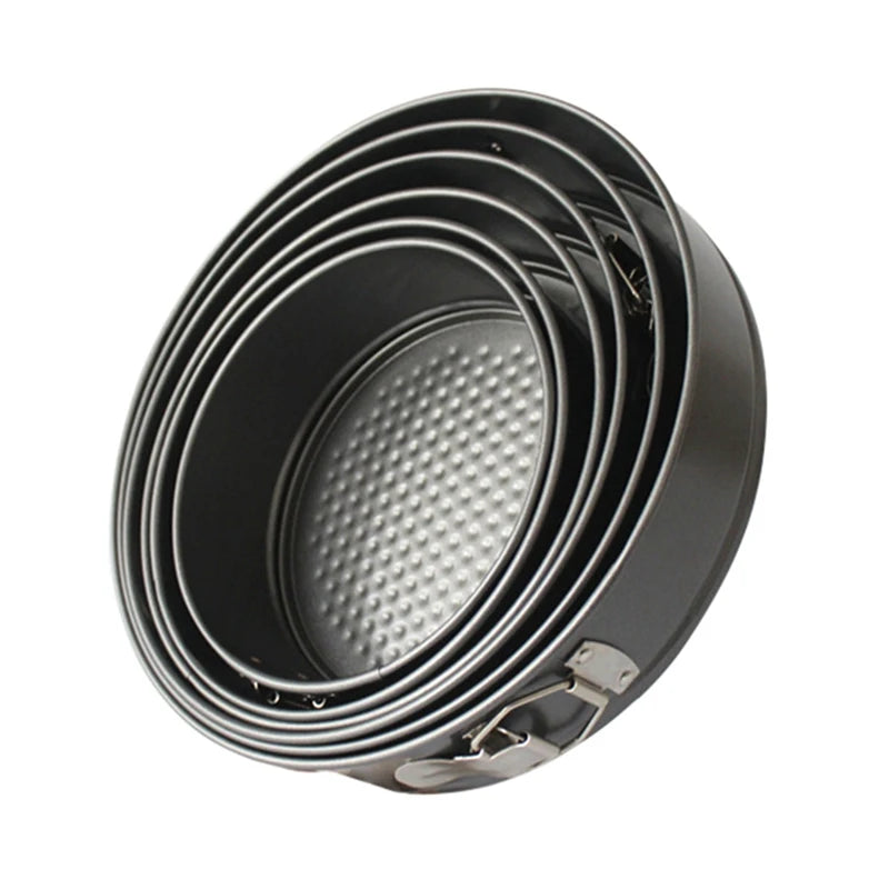 Springform Cake Pan Carbon Steel Non Stick Leakproof Cake Baking Pans with Removable Bottom Round Mold for Home Kitchen Bakery - mysticpandora