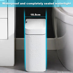 15/18L Smart Sensor Trash Can Garbage Bucket Waterproof Narrow Seam Automatic Trash Bin Wastebasket for Kitchen Toilet Bedroom - mysticpandora