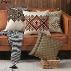 Bohemian Cushion Cover Linen Pillowcase Ethnic retro totem Pillows Sofa Car Chair Home Decoration High Grade Pillows 45cm*45cm - mysticpandora
