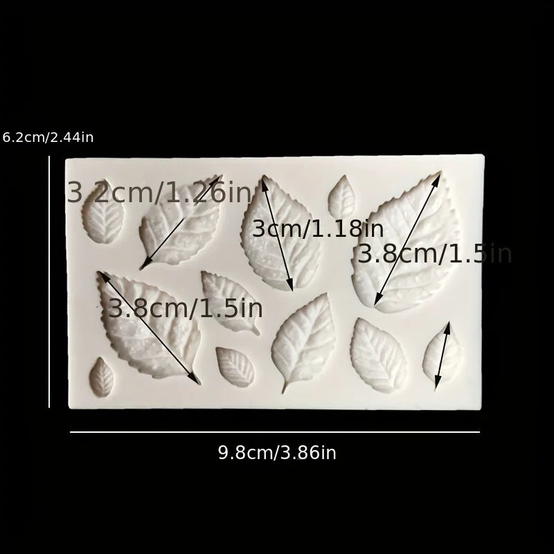 1Pc, Rose Leaf Shape Chocolate Mold, 3D Silicone Mold, Leaf Shape Candy Mold, Fondant Mold, Gum Paste Mold, for DIY Cake Decorat - mysticpandora